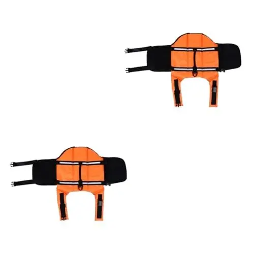 Produktbild: BESPORTBLE 2 Stücke Weste Komfortable Flotation Badeanzug Für Pool Strand Haustier Weste Zurück Griffe Reflektierende Streifen