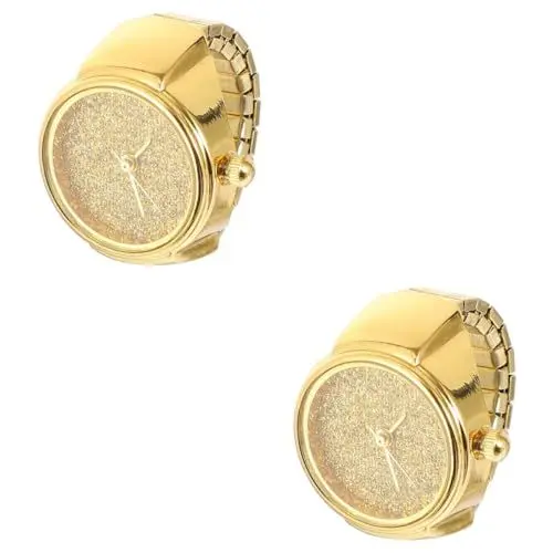 Produktbild: 2st Ringuhr Quarz-fingeruhr Paare Fingerringe Für Geschenk Für Bewegungsring Uhr Geschenke Für Persönlichkeit Fräulein Fall Normaler Glasspiegel