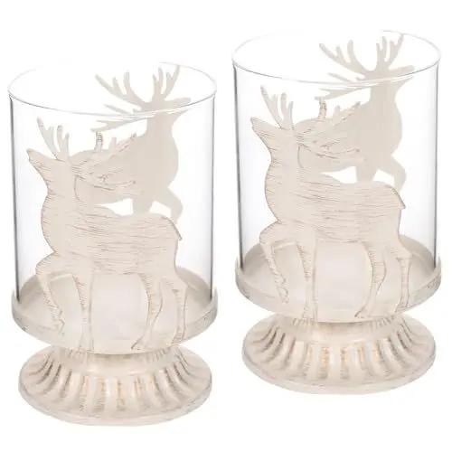 Produktbild: OKUMEYR Kerzenhalter Für Den Tisch Weihnachts-deko-kerzenregal Im Hirsch-Stil Kreativer Kerzenständer Sternbaum Eisen Und Glas Für Freunde