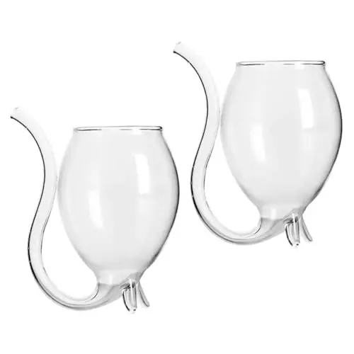 Produktbild: 2st Vampirkelch Kaltes Saftglas Weinbecher Mit Dekorative Bierbecher Mundgeblasene Tassen Vampire Weinbecher Trinkhalm Glas Weindekanter Glas Klare Saftbecher Wasserbecher Gläser