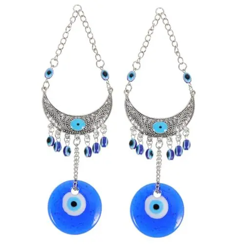 Produktbild: HOOTNEE 2 Stück Blaues Böses Auge Hängende Dekoration Wand Auto Türkisch Böser Blick Anhänger Ornament Schmuck