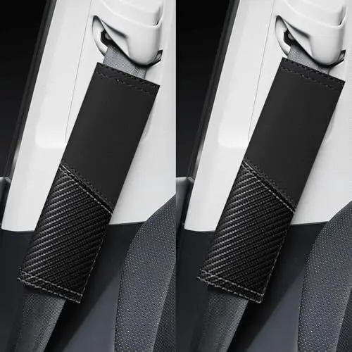 Produktbild: 2Stück Gurtpolster Auto Autogurtpolster Schwarz Polsterung für Sitzgurt Auto Gurt Universal Sicherheitsgurt Polster Autogurt Polster Gurtschoner Schulterpolster für Kinder und Erwachsene (Black)