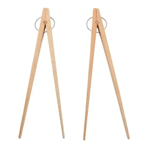 Produktbild: 2-teilige Holzzange Toast Zangen Grillzange aus holz 25cm Küchenwerkzeug Kleine Zange für Küche, gegrilltes Fleisch, Gebäck, Brot, Tee