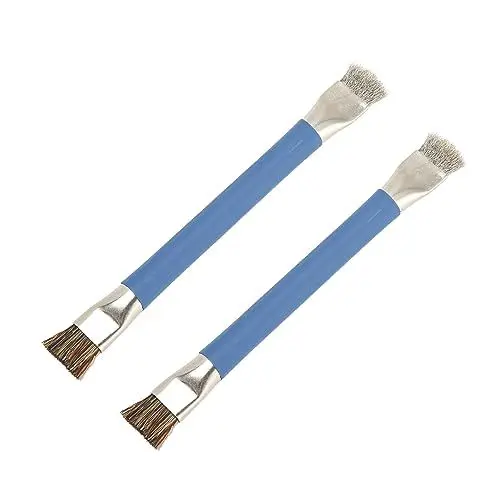Produktbild: 2-teilige Antistatische Doppelkopfbürsten für die IC-Reinigung von Motherboards mit Stahldraht und Borsten, Sicher und Kratzfest, Effektive Reinigung, Vielseitig Einsetzbar,
