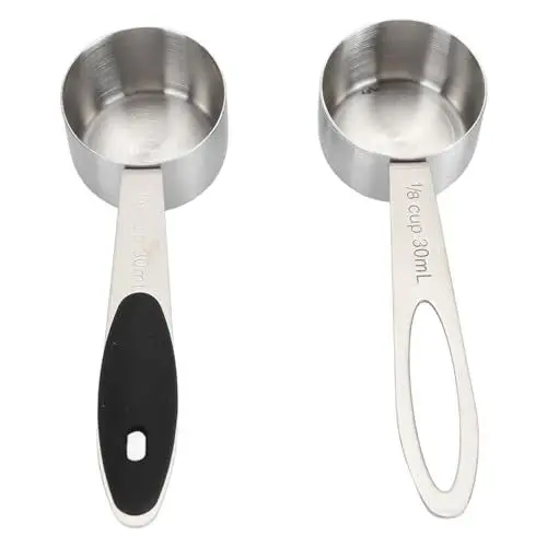 Produktbild: 2-teiliger Messlöffel, Edelstahl, Multifunktionaler Milchpulver-Messlöffel, Tragbares Messlöffel-Set für Tee, Kaffeebohnen, Backen, Kochen, Spülmaschinenfest