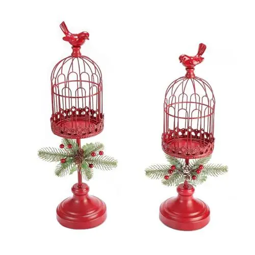 Produktbild: 2-teiliger Weihnachtskerzenhalter, Kerzenständer aus Metall für Stumpenkerzen, Spitzkerzenhalter für Kerzenständer, Weihnachtlicher Tischdekor-Kerzenhalter für den Kaminsims zu