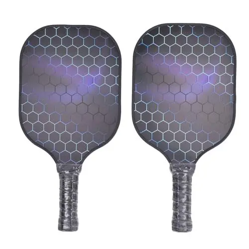 Produktbild: 2-teiliges Ballpaddel-Set, Kohlefaser-Ballpaddel, leichtes Wabenkern-Ballschläger-Set für Indoor-Outdoor-Sportarten, hohe Elastizität