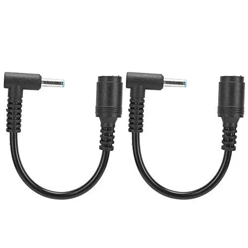 Produktbild: Adapter Stecker Konverter 7,4 mm x 5,0 mm Buchse auf 4,5 mm x 3,0 mm Stecker, Stromkonverterkabel mit gebogener Spitze und Stift für HP- und Dell-Laptops 2-teiliges