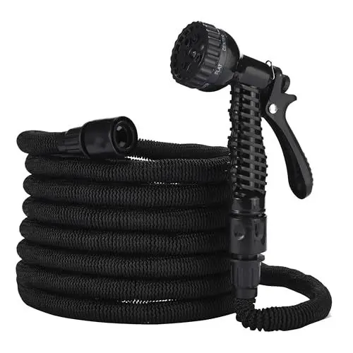 Produktbild: 2WAYZ Flexibler Gartenschlauch15m - Langlebig & Erweiterbar, mit Multifunktions-Spritzpistole, Ideal für Gartenbewässerung, Leicht & Knickfest, Schwarz HL 10