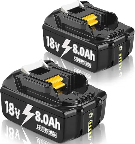 Produktbild: 2X 18V 8.0Ah/8000mAh Verbesserte Ersatzakku für Makita Kompatibel BL1860B BL1860 BL1850B BL1850 BL1840B BL1830 LED Werkzeugakku.