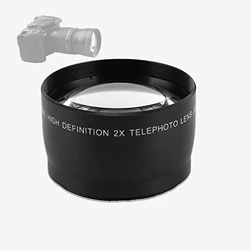 Produktbild: 2X Teleobjektiv, 55 mm - 62mm Kameraobjektiv Telekonverter, mit Professioneller Vergrößerung HD Tele Vorsatzobjektiv für Alle SLR Kameras D3000, D3100, D5000, D5100, D5200, D7000, D7100