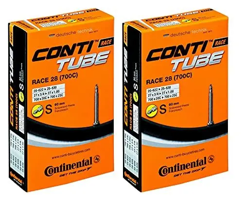 Produktbild: 2x Continental Fahrrad Rennrad Schlauch Race 28 Zoll 18-25/622-630 60mm SV, Presta