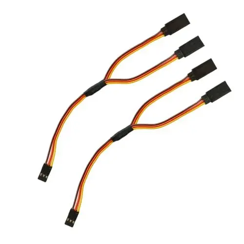 Produktbild: 2x Stück Servo Y Verlängerungskabel V Kabel Y-Kabel Verlängerung Verteiler Splitter kompatibel zu JR Futaba Robbe Graupner Hitec 15cm 22AWG RC