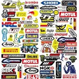 Produktbild: 3 Bilder Motorrad Aufklebe Sponsoren Motocross Motorsport Racing Motorbike Aufkleber Stickers Fahrrad Helm Aufkleber Vinylaufkleber Sticker Geeignet für Motorräder, Skateboard, Auto, Helme(A)