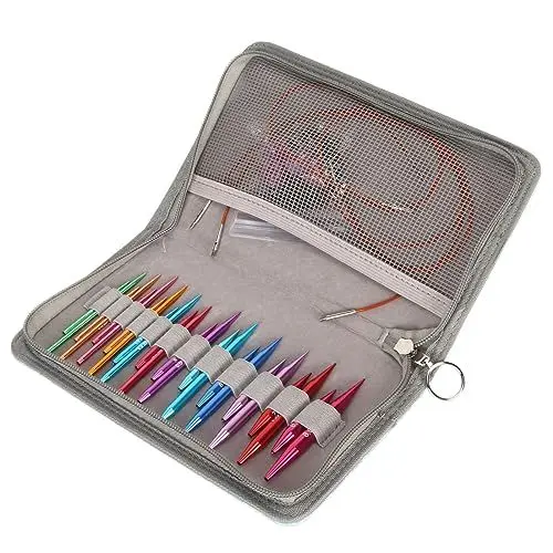 Produktbild: 3 Bis 8 Mm Rundstricknadeln, Austauschbares Stricknadel-Set Mit Nadelspitzen für Handarbeit, Stricken und Basteln