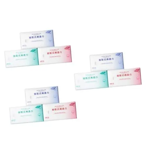 Produktbild: 3 Packungen à 100 Gesichtstücher Aus Baumwolle Schminkschwämme Für Das Gesicht Make-up-entferner-tuch Handtücher Gesichtsreinigungstuch Weiß FRCOLOR