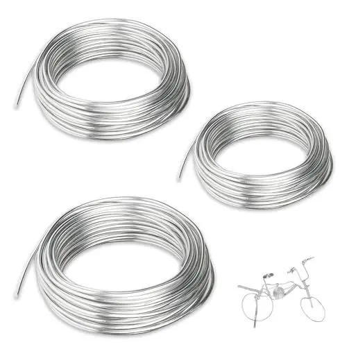 Produktbild: 3 Rollen Schmuckdraht, Draht zum Basteln 1mm 1.5mm 2mm Aluminiumdraht Silberner Basteldraht Metalldraht Biegsamer Wire Aludraht für Schmuck DIY Bastelarbeiten (10 m/Rolle)