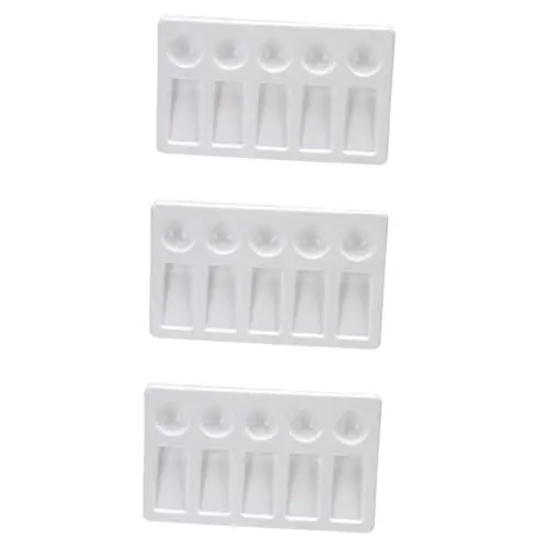 Produktbild: 3 STK Palette aus Kunststoff mischpalette kunststoffpaletten Keramik zum bemalen runde Farbe Farbmischtablett Paletten aus Kunststoff mischen Zeichenbrett Malbrett Aquarellfarben
