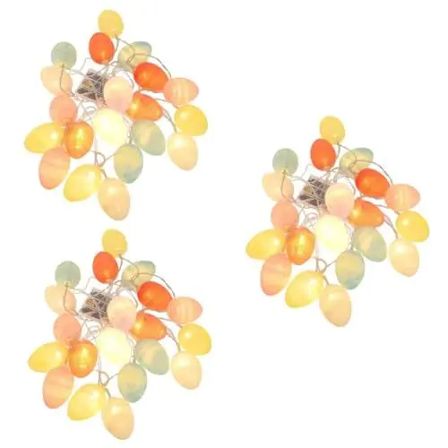 Produktbild: 3 Sätze 20 Ostereier Lichterketten Frühlingshafte Fensterdekoration Osterbaumlichter Ostereier-anhänger Osterdekoration Licht Mini-osterlichter Farbige Lichter Plastik Draussen