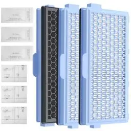 Produktbild: 3 Sätze Ersatzfilter kompatibel Miele Staubsauger (Compact C1 & C2, Complete C2 & C3, S8340), 3 HEPA filters with 3 Motor Protection Filter Und 3 Exhaust Filter für S4000, S5000, S6000 & S8000 Serie