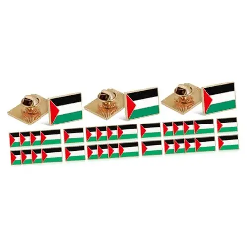 Produktbild: 3 Sätze Fahnenbrosche Palästinensische Flagge Anstecknadeln Mit Palästina-flagge Jacken Brosche Palästina-pins Länderflaggenbrosche Rucksäcke Stift Legierung 12 Stück * 3 VALICLUD