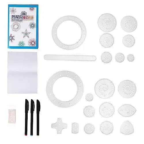 Produktbild: 3 Sätze à 28 Stück Wanhua-herrscher Spielzeug Zeichnen Designerbedarf Malset Lineal Zum Zeichnen Von Kreisen Zeichenlineal-werkzeug Kreisvorlage Kurvenlineal Lineal Malen Plastik Lurrose