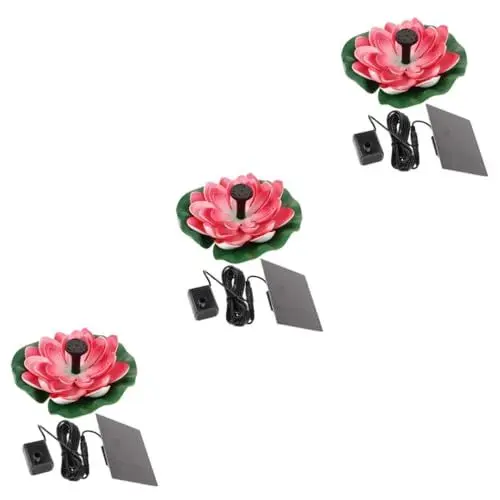 Produktbild: 3 Sets Gartenbrunnen Landschaftsdekoration Schwimmender Wasserbrunnen Outdoor Landschaftsdekoration Lotusblume Solarbrunnen Garten Solarbrunnen Teich Solarbrunnen Yardwe