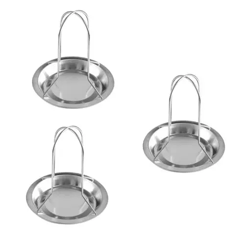 Produktbild: 3 Stk Gegrillte Hähnchenplatte Hähnchen Grillpfanne Grillhähnchenhalter Hähnchenbräter Bratpfanne Backformen Bier Grillrost aus Edelstahl Tragbarer Camping-Grillständer Antihaft