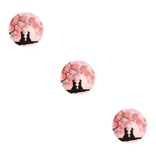 Produktbild: 3 Stk Mädchen Schlafzimmer Aufkleber Mädchen Tapete rosa Wandtattoos runde Aufkleber Hintergrund nachtleuchtende Tapete Liebe Wandtattoo Mond Wandaufkleber Wandgemälde Liebhaber