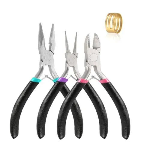 Produktbild: 3 Stk Schmuckzange Zangenset, Zangen für Schmuckherstellung Zangen Werkzeuge mit Spitzzange/Kettenzange/Seitenschneider Drahtschneider Zange für Schmuckherstellung Werkzeug Jewellery Making Repair