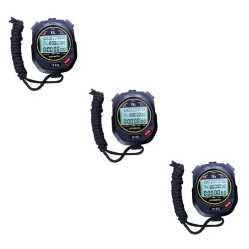 Produktbild: 3 Stück 10 stoppuhren Stopwatch eitimer dstike Watch Chronometer Digitale Stoppuhr Digitale Zeitschaltuhren laufenden Timer digitaler LCD-Chronograph Sport Countdown-Timer Student