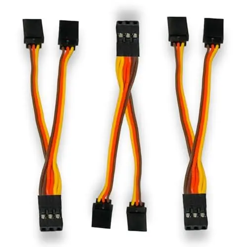 Produktbild: 3 Stück 10cm Premium Servo Y Verlängerungskabel V Kabel Y-Kabel Verlängerung für Futaba Robbe JR Graupner Hitec 100mm 26AWG RC Modellbau