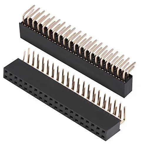 Produktbild: 3 Stück 2,54 Mm 2 X 20-polige Buchse, Zweireihig, Buchsenleiste, Rechtwinklig, 4-Stiftleiste, Stiftleisten, Stecker, Leiterplatte, Zweireihig, Rechtwinklig, Stiftleiste, Buchse