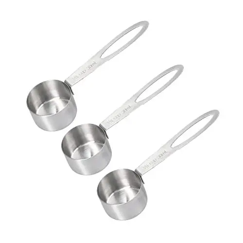 Produktbild: MISNODE 3-teiliges Messlöffel-Set, Stapelbarer Mess-Esslöffel aus Edelstahl, Premium-Messlöffel-Set, Küchenzubehör für die Küche, Restaurant, Hausmannskost