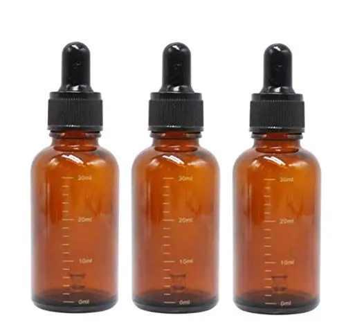 Produktbild: 3 Stück 30ml 1 Unzen Nachfüllbare Braunglas graduierte Tropfflaschen Ätherische Ölflaschen Kosmetische Behälter Parfüms Tropfflaschen mit Glaspipette
