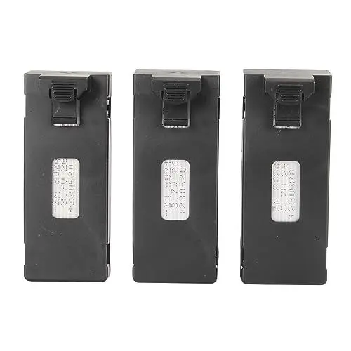 Produktbild: 3 Stück 3,7 V 2600 MAh Drohnen-Lipo-Ersatzakku Kompatibel mit E88 Brushless S13 S1 APP8GPS RC UAV-Drohne, RC Quadcopter Drohnen-Lithium-Akku mit 1 Schleppkabel und 3 Ladekabeln