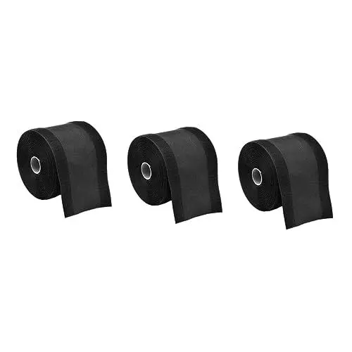 Produktbild: 3 Stück 3 Teppichärmel Teppich Kabelabdeckung Drahtabdeckung Für Boden Laufbahn Kabel Bodenleiste Schwarzes Gafftape Teppich Teppich Klebeband Schwarz Wand Kabelclips Nylon Black Housoutil