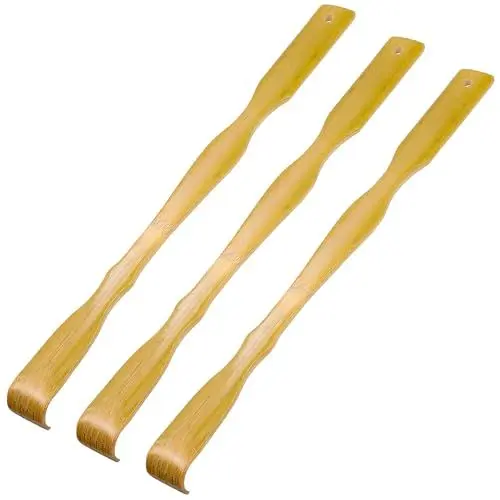 Produktbild: Healvian 3 StüCk Rückenkratzer Holz Ruckenkratzerhand Handgefertigt Aus Bambus Back Scratcher Langer Griff Kratzhand Rückenkratzer