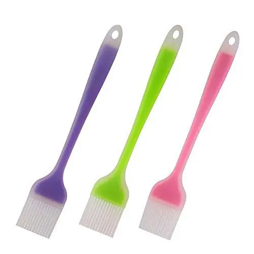 Produktbild: 3 Stück Backbürsten Backpinsel Silikonpinsel Grillbürste zum Bürsten mit Öl für BBQ Grill Backen Kochen BPA-frei spülmaschinenfest BJ