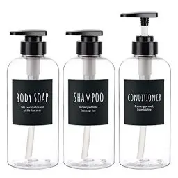 Produktbild: 3 Stück Badezimmer-Spenderflaschen, Segbeauty 500 ml Spenderflasche, 16,9 oz nachfüllbare Pumpflaschen für flüssige Körperseife, klare Shampoo-Conditioner-Duschgel-Lotion