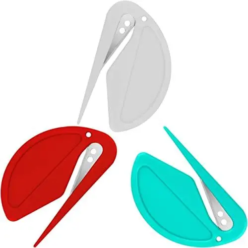 Produktbild: 3 Stück Brieföffner, Kunststoff Slitter, Effizient Mail Öffner Tool, Brieföffner & Paketöffner Mini, Versteckte Klinge, Sicher und Effektiv, Ldeal zum Öffnen von Umschlägen, Post, Paketen