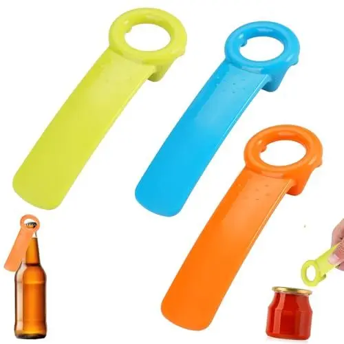 Produktbild: 3 Stück Deckelöffner Glasöffner Mühelos Glasdeckelöffner Manuell Konservenglasöffner für Ältere Menschen Kinder Frauen Schwache Hände