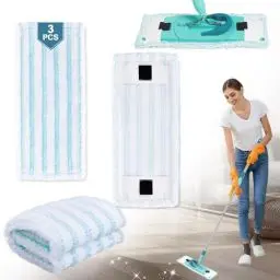 Produktbild: 3 Stück Ersatzmopptuch für Leifheit Wischbezug, Mopp für Leifheit Clean Twist M Ergo Micro Duo Bodenwischer-Stiele für Alle Böden, Wischbezüge Ersatz Kompatibel für Leifheit Wischbezug, Mikrofaser