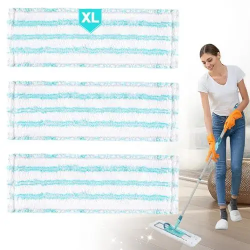 Produktbild: 3 Stück Ersatzmopptuch für Leifheit Wischbezug, Wischmopp Bezug für Leifheit Clean Twist XL Micro Duo Bodenwischer Ersatzbezug Set, Mikrofaser Putzlappen für Wischbezug, für alle Bodenarten