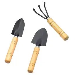 Produktbild: 3 Stück Gartenwerkzeug Set 3-teiliges Schaufel Rechen Pflanzkelle Set mit Mini Gartenwerkzeugen für Bonsai Pflanze Gemüse Anbauen Topfblumen