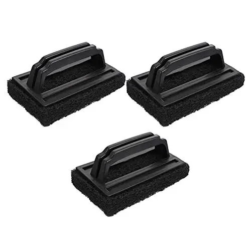 Produktbild: 3 Stück Grillbürste Reinigungsschwamm BBQ Grill Schaber Grill Küche Reinigungsbürste mit Griff für Gas/Holzkohle Grillroste Küche Spüle Schwarz