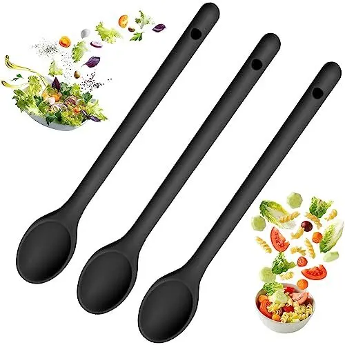 Produktbild: 3 Stück Kochlöffel Silikon Rührlöffel, Servierlöffel Silikon Kochlöffel 29CM Silikonlöffel Kochlöffel Silikon Kochlöffel, Set mit Antihaftbeschichtung Rührlöffel