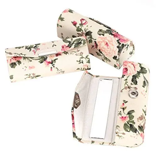 Produktbild: 3 Stück Lippenstiftetuihalter mit Spiegel, exquisites Muster Lippenstift-Aufbewahrungsbox DIY Leerer Lippenstift-Röhrchenetui Kosmetisches Werkzeug Reiseetuis Organizer-Tasche