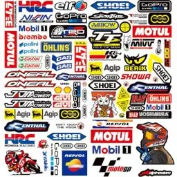 Produktbild: AhLmA 3 Stück Motorrad Sticker Set Tuning Aufkleber Skateboard Stickersracing Moto Motocross Stickers Kit geeignet für Motorrad Skateboard Auto Rollerhelm und Motocross Aufkleber Sticker（Typ D）