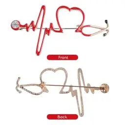 Produktbild: 3 Stück Niedliche Stethoskop-Broschen Stethoskop-Stifte Herzförmige Anstecknadel Legierung Schmuck Für Doktor